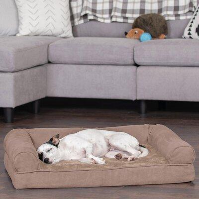 FurHaven Plush & Full Support Orthopedic Sofa Dog Bed Memory Foam/Suede in Brown | 6 H x 30 W x 20 D in | Wayfair 55336082