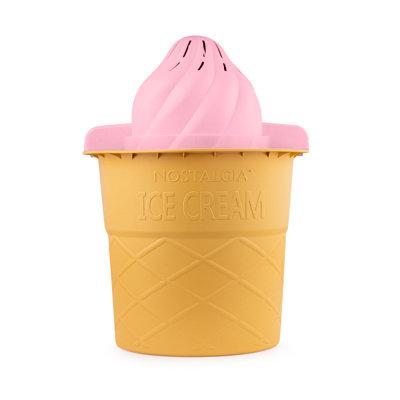 Nostalgia Swirl Cone Ice Cream Maker, 4 Quarts, Soft Serve Machine for Ice Cream, Frozen Yogurt in Pink/Yellow | 13 H x 13 W x 13 D in | Wayfair