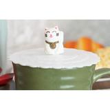 Trinx Pack Of 4 Whimsical Animal Colorful Cup Lids Circle Hot Cold Beverage Coffee Tea Cup Covers Glass in White | 1.5 H x 4.25 W in | Wayfair