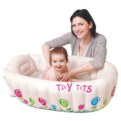 Northlight Seasonal 36" Hot Water Heat Sensor Inflatable Baby Bathtub Paddling Pool Plastic in Brown/White | 11 H x 24 W x 36 D in | Wayfair