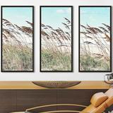 Picture Perfect International Eastern Beach Grass II - 3 Piece Floater Frame Photograph on Canvas in Blue/Green | 33.5 H x 52.5 W x 2 D in | Wayfair