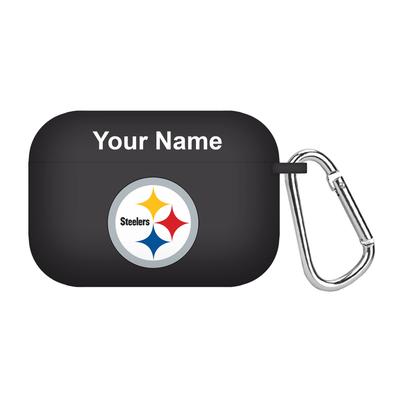 Black Pittsburgh Steelers Personalized AirPods Pro Case Cover