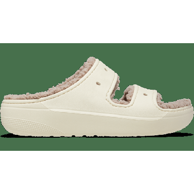 Crocs Bone / Mushroom Classic Cozzzy Sandal Shoes