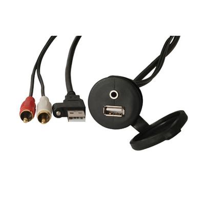 "Fusion Travel Accessories Panel Mount USB & 3.5mm Headphone Jack MS-CBUUSB3.5 Model: 010-12381-00"