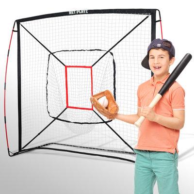 Net Playz Portable Baseball & Softball Practice Net Plastic in White | 84 H x 84 W x 36 D in | Wayfair NOC05140