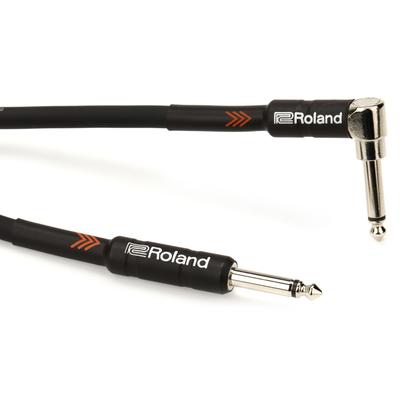Roland RIC-B10A Black Series Interconnect Cable - 1/4-inch TS Male to Right Angle 1/4-inch TS Male - 10-foot