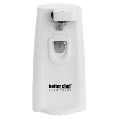 Better Chef Deluxe Electric Can Opener w/ Built In Knife Sharpener & Bottle Opener In Black Stainless Steel/Plastic in White | Wayfair 950118699M