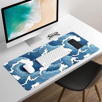 East Urban Home Desk Pad Plastic in Blue/White | 0.12 H x 30 W x 14 D in | Wayfair 86DFD54A5CD44B8FB16E9CB75C2B7C16