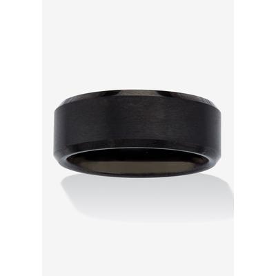 Men's Big & Tall Men's Black Tungsten Matte Finish Ring (8Mm) by PalmBeach Jewelry in Black (Size 7)