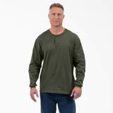 Dickies Men's Long Sleeve Henley T-Shirt - Olive Green Size L (WLR05)