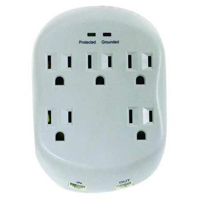 POWER FIRST 52NY44 Surge Protector Plug Adapter,5 Outlets