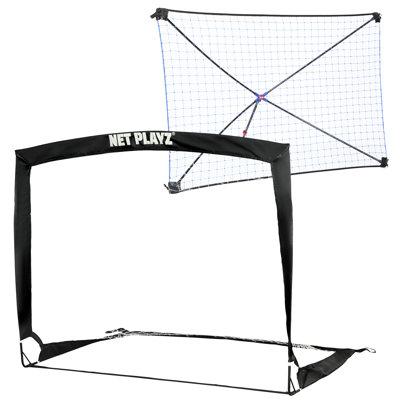 Net Playz Soccer Gift Set, Backyard Soccer Goal Rebouder Net For Age 3 4 5 6 7 8 9 10 11 12 13 14 Year Old Children & Teens Plastic in Black | Wayfair
