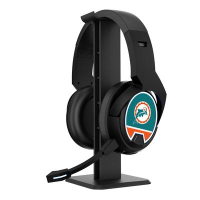 Miami Dolphins Throwback Logo Wireless Bluetooth Gaming Headphones & Stand