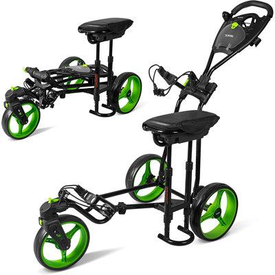 SereneLife Golf Push Cart Metal in Black | 15.2 H x 38 W x 23.6 D in | Wayfair JOVGFST89