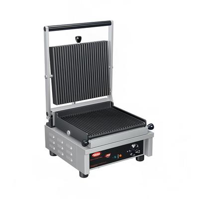 Hatco MCG10G Single Commercial Panini Press w/ Cast Iron Grooved Plates, 120v, Grooved Cast Iron Plates, 120 V, Stainless Steel