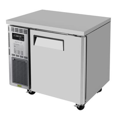 Turbo Air JUR-36-N6 35 3/8" W Undercounter Refrigerator w/ (1) Section & (1) Door, 115v, Side-Mounted Compressor, Silver