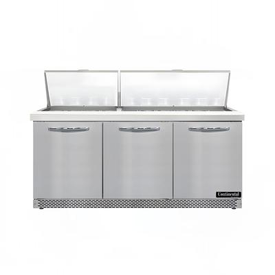 Continental SW72N30M-FB 72" Sandwich/Salad Prep Table w/ Refrigerated Base, 115v, Stainless Steel