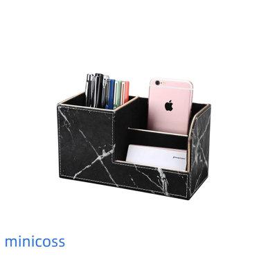 MINICOSS Multifunctional Pen Organizer For Home & Office,Pen Holder For Desk, Office Supply Caddy For Scissors in Black/Yellow, Size 8.07 W in
