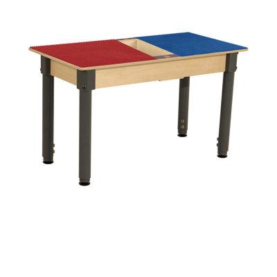 Wood Designs Rectangle Time-2-Play Table w/ a trough, a LEGO Compatible Wood/Plastic in Black | 29.5 H x 35 W x 15.5 D in | Wayfair TPRETA1829-SRB