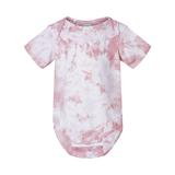 Dyenomite 340CR Infant Crystal Tie-Dyed Onesie in Rose size 18M | Cotton