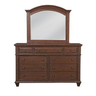 Sand & Stable™ Stratton 9-Drawer Dresser and Mirror Wood in Red/Brown | 82 H x 66 W x 19 D in | Wayfair 10D1D617B712414DBB7E2BC27A49EA4A