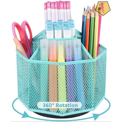 GN109 Cute Rotate Art Supply Organizer, Colored Pencil Holder - Art Caddy Accessories Carousel, Spinning Desk Office Supplies Storage For Home | Wayfair