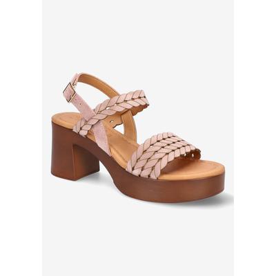 Wide Width Women's Jud-Italy Sandals by Bella Vita in Blush Suede Leather (Size 7 1/2 W)