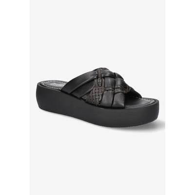 Extra Wide Width Women's Ned-Italy Sandals by Bella Vita in Black Leather (Size 8 WW)