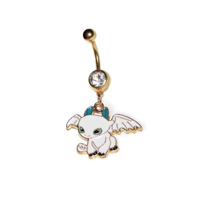 Disney Jewelry | Light Fury Dragon Character Belly Ring | Color: Gold/White | Size: Os