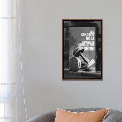 East Urban Home Motivational Gym Quote by Adrian Baldovino - Textual Art Print Canvas, Wood in Black | 26 H x 18 W x 1.5 D in | Wayfair