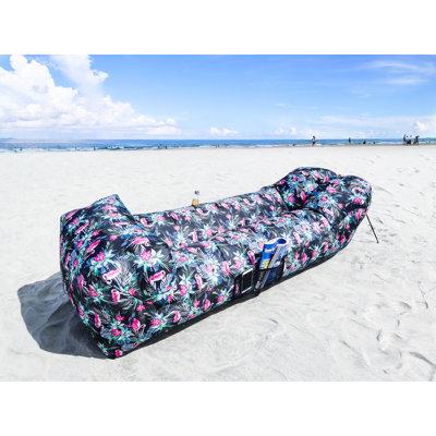 Bay Isle Home™ Canajoharie Reclining Inflatable Chair Plastic in Blue/Green/Pink | 72 H x 20 W x 20 D in | Wayfair D649B49EF5524088BE9DCF207EC8197E