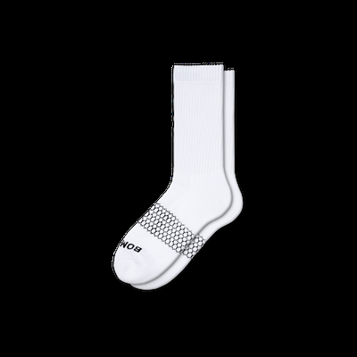 Men's Solids Calf Sock - White - Medium - Bombas