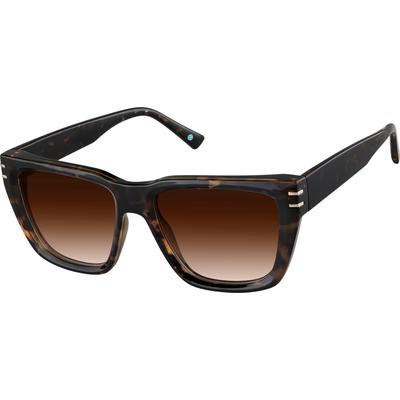 Zenni Square Rx Sunglasses Tortoiseshell Plastic Full Rim Frame