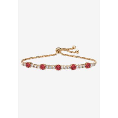 Women's 1.60 Cttw. Birthstone And Cz Gold-Plated Bolo Bracelet 10" by PalmBeach Jewelry in July