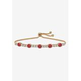 Women's 1.60 Cttw. Birthstone And Cz Gold-Plated Bolo Bracelet 10