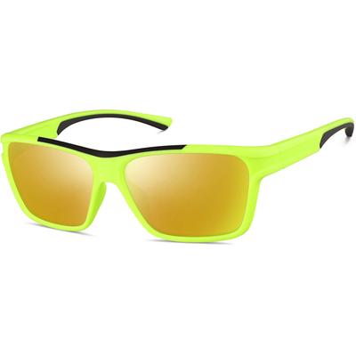 Zenni Sporty Rectangle Rx Sunglasses Green Plastic Full Rim Frame