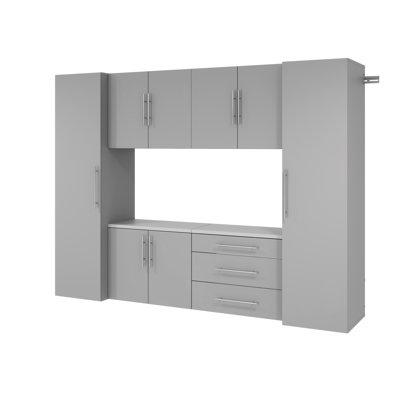 The Twillery Co.® Barbay 4 Piece Hangups Work Storage Cabinet Set Manufactured Wood in Gray | 72 H x 96 W x 20 D in | Wayfair