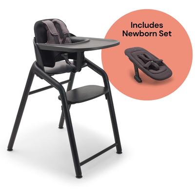 Bugaboo Giraffe Complete High Chair + Newborn Set Bundle - Black / Tornado Grey