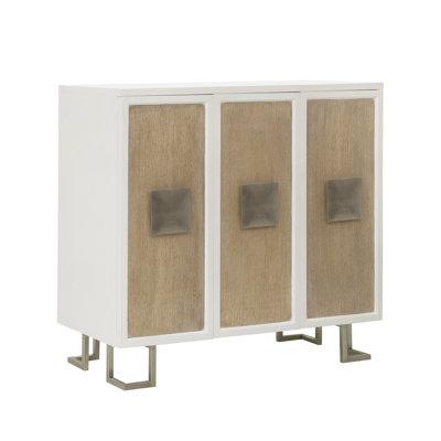Pulaski Furniture 3 Door Storage Accent Chest w/ Drawer Wood/Metal in Brown/Gray/White | 40 H x 42 W x 18 D in | Wayfair P301563