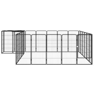 VidaXL Dog Playpen Kennel Dog Cage Puppy Pet Exercise Wire Fence Steel Black Metal | 39.4 H x 137.8 W x 118.1 D in | Wayfair 3115952