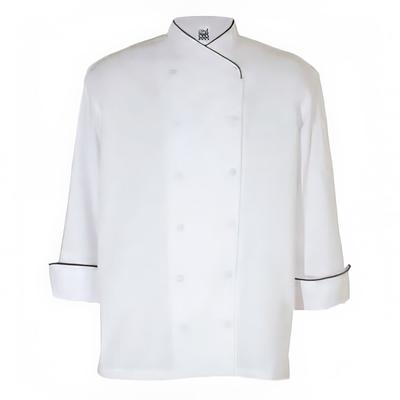Chef Revival J008-XL Poly Cotton Corporate Chef Jacket, X-Large, Black Piping