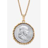 Men's Big & Tall Genuine Half Dollar Pendant Necklace In Yellow Goldtone by PalmBeach Jewelry in 1951