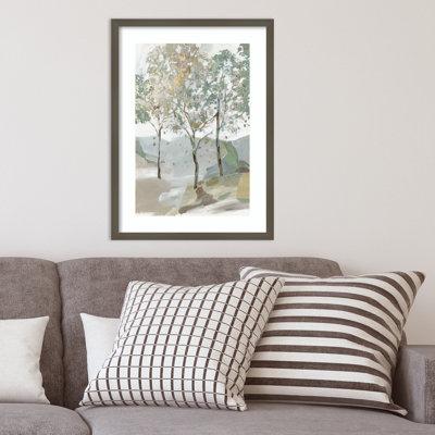 Red Barrel Studio® Breezy Landscape Trees II - Single Picture Frame Graphic Art Paper, Wood in Brown/Green/White | 25 H x 19 W x 1 D in | Wayfair