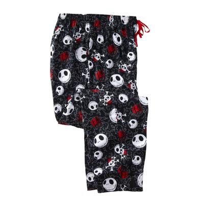 Men's Big & Tall Licensed Novelty Pajama Pants by KingSize in Nightmare Before Skulls (Size 2XL) Pajama Bottoms
