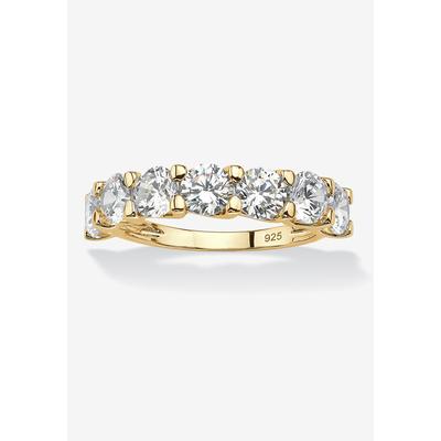 Women's 3.50 Cttw. Round Gold-Plated Sterling Silver Cubic Zirconia Wedding Ring by PalmBeach Jewelry in White (Size 8)