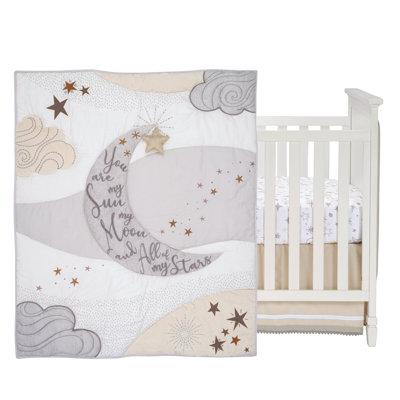 Lambs & Ivy Goodnight Moon 3-Piece Celestial Nursery Baby Crib Bedding Set Cotton Blend in Blue/Gray | Wayfair 733003V