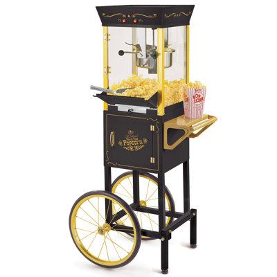 Nostalgia Vintage 8-Ounce Professional Popcorn & Concession Cart, 53 Inches Tall, Makes 32 Cups of Popcorn, Kernel Measuring Cup, Oil Measuring Spoo