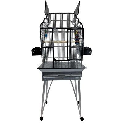 Tucker Murphy Pet™ Chardell Small Victorian Top Welded Bar Design Bird Cage Iron, Stainless Steel in Gray | 62 H x 17 W x 22 D in | Wayfair