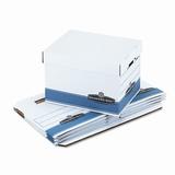 Bankers Box® Quick/Stor Lock Lid File Box Corrugated in Blue/White | 18.25 H x 29.13 W x 3 D in | Wayfair FEL0078907