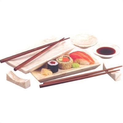 Creative Home Set of 6 Marble Sushi Serving Set in Brown, Size 0.8 H x 7.8 W in | Wayfair 74161